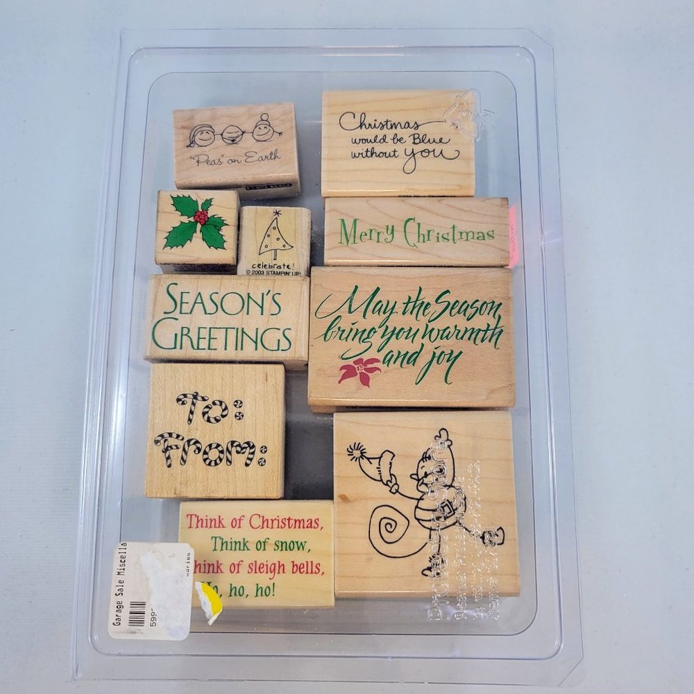 Wood Stamps Christmas Holiday Paper Crafts Card Making Scrapbooking Read